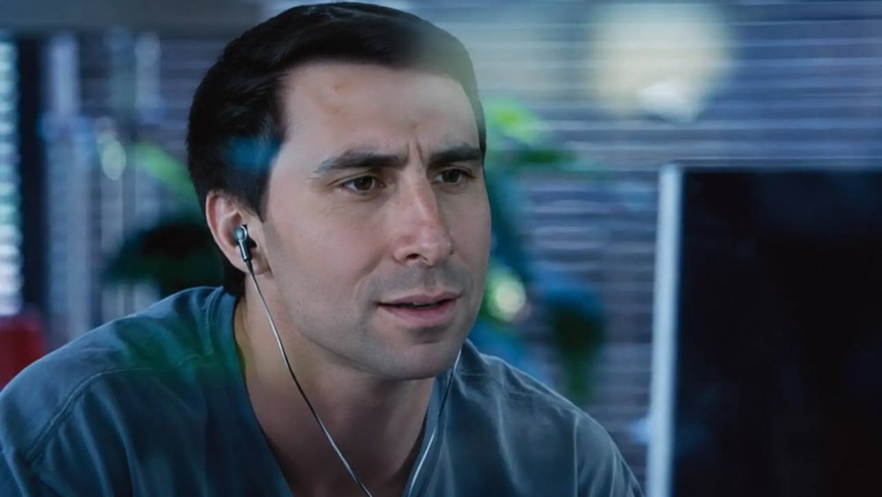 Office worker reacting at a computer